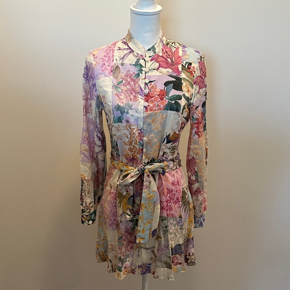 Zara Multicolor Floral Patchwork Dress